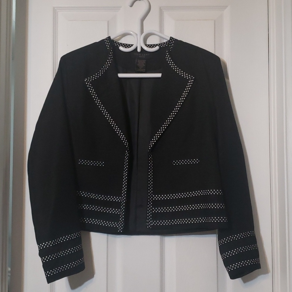 100% silk cropped blazer
